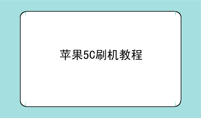 苹果5C刷机教程