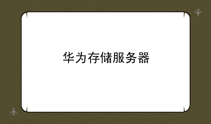 华为存储服务器