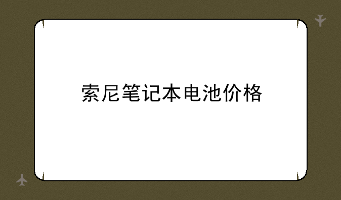 索尼笔记本电池价格