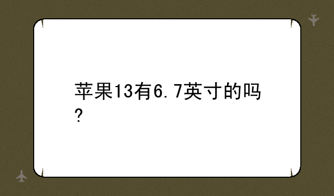 苹果13有6.7英寸的吗?