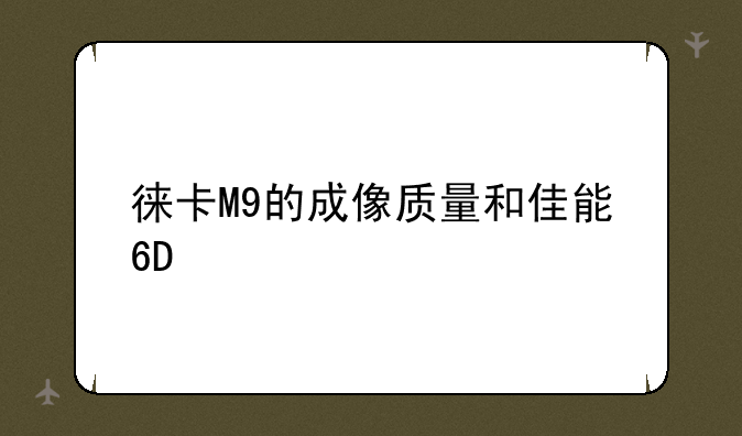 徕卡M9的成像质量和佳能6D/5D系列，还有尼康D610比怎么样？CCD的低感有传说那么厉害吗？