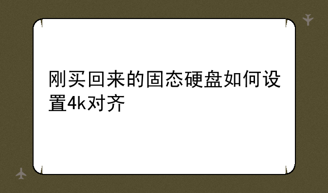 刚买回来的固态硬盘如何设置4k对齐