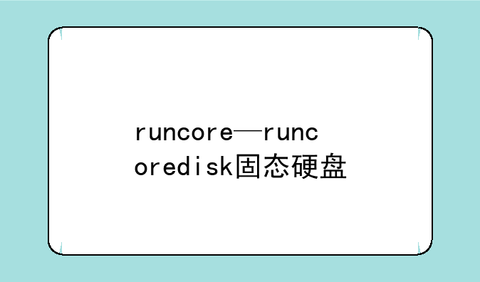 runcore—runcoredisk固态硬盘