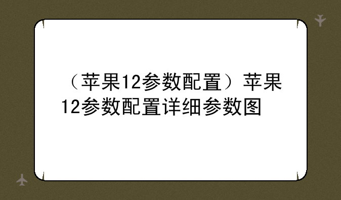 （苹果12参数配置）苹果12参数配置详细参数图