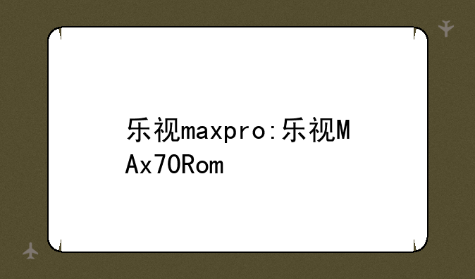 乐视maxpro:乐视MAx70Rom