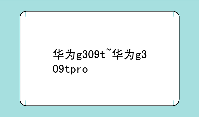 华为g309t~华为g309tpro