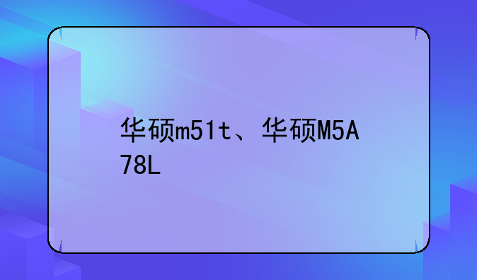 华硕m51t、华硕M5A78L
